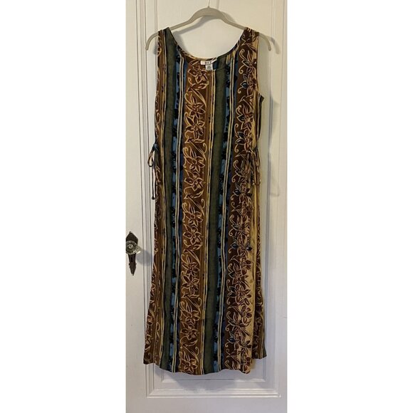 Brown and blue patterned maxi dress - Picture 1 of 6